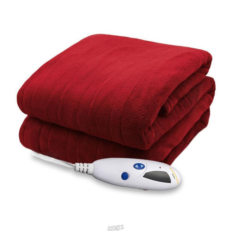 Primary image for Biddeford Microplush Electric Heated Warming Throw Blanket Claret Red