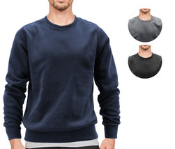 Men&#39;s Cotton Blend Jersey Sweatshirt Classic Long Sleeve Crewneck Sweater - $24.56