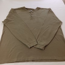 Carhartt Textured Knit T-Shirt Mens 2XL Long Sleeve Henley Cotton Brown K200 LDN image 10