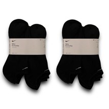 Nike Everyday Cushioned No Show Socks Black Dri-Fit 6 Pack Men 8-12 Women 10-13 - £57.09 GBP