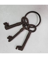 Vintage Cast Iron Door Church Jail Prison Skeleton Key Set On Ring Decor - $408.35 MXN