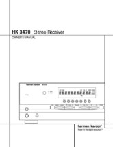 Harman Kardon HK-3470 Receiver Owners Manual - £17.16 GBP