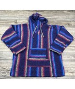 Capucha Baja Blanket Hoodie Large Aztec Style Rasta Pullover Beachy Hipp... - $20.79