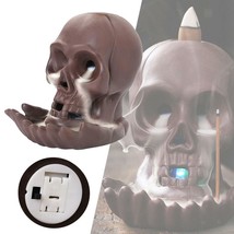 Backflow Burner Incense Cones Holder Waterfall Effect Led With Batteries Skull - £4.48 GBP+