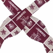 Texas A&amp;M University Bow Tie Gray Maroon Cotton Print Handcrafted Monica... - £10.95 GBP