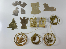 Lot 11 Vintage Hallmark Duchin Brass Cutout Spinner Engravable Ornaments - £23.34 GBP