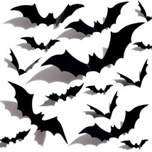 Halloween 3D Bats Decoration Plastic Bat Wall Stickers For Home Window Decor Par - £9.63 GBP