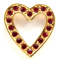 Avon Red Rhinestone Open Heart Pin Gold Tone Love Gift Vintage Valentine... - $9.99 Avon Red Rhinestone Open Heart Pin Gold Tone Love Gift Vintage Valentine... - $9.99