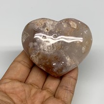 0.40 lbs, 2.2&quot;x2.8&quot;x1.2&quot;, Flower Agate Heart Crystal, Blossom Agate, B30995 - £11.64 GBP
