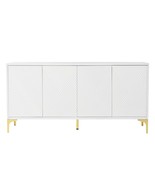 Modern White Sideboard: Carved Doors &amp; Shelves - $7,063.46 MXN