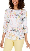 allbrand365 designer Womens Activewear Petite Pima Cotton Floral Top 3X - £35.66 GBP