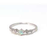 Opals Ring, 925 Sterling Silver, Synthtic Opals, Gemstones, Rings, Cubic... - £19.26 GBP