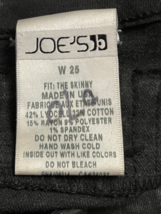Joe's Jeans The Skinny Leg Denim Coated Black 25 USA Made Stretch Cotton Spandex image 8