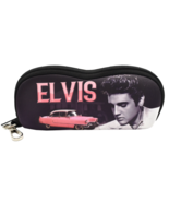 Elvis Presley glasses case &amp; cleaning cloth pink Cadillac stocking stuff... - $13.49