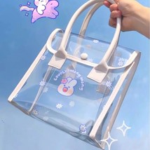 Xiuya Harajuku Cute Female  Bag 2021 ita PVC Jelly Beach Transparent Bag  Print  - £137.50 GBP