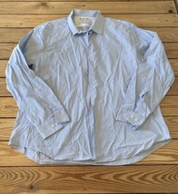 Calvin Klein Men’s Stripe Button down shirt Size 17.5 Blue T10 - £11.74 GBP