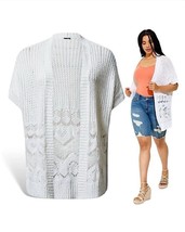 Torrid Open Stitch Cardigan Poncho Sweater Size 3X/4X White Knit Cotton ... - $35.00