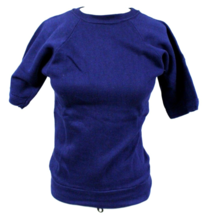 VTG 1950s NOS Blue Short Sleeve Sweatshirt 100% Cotton Mens S 3.25" Wais... - $193.05