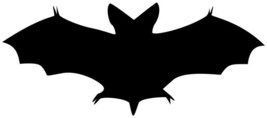 Halloween Bat Profile Silhouette Profile Decal Black Sticker on a Clear Backgrou - £3.20 GBP