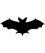 Halloween Bat Profile Silhouette Profile Decal Black Sticker on a Clear ... - £3.15 GBP