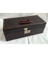 8 Track Tape Case Holder Faux Alligator Pattern Brown Holds 24 Tapes - £41.90 GBP