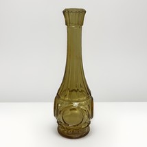 1970s Wheaton Glass Bullseye Amber Glass Vase Vessel Coin Motif Vase Vin... - $13.74