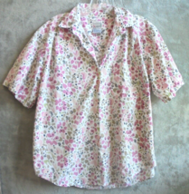 Hasting &amp; Smith Womens Size 8 Button Up Down Shirt Floral Print Short Sl... - $7.87