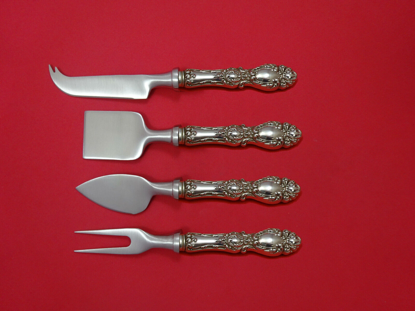 Primary image for Lucerne by Wallace Sterling Silver Cheese Serving Set 4 Piece HHWS  Custom