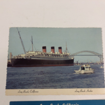 Vintage Queen Mary Ship Harbor Desmond Bridge Old Arena Long Beach CA postcards - £5.93 GBP