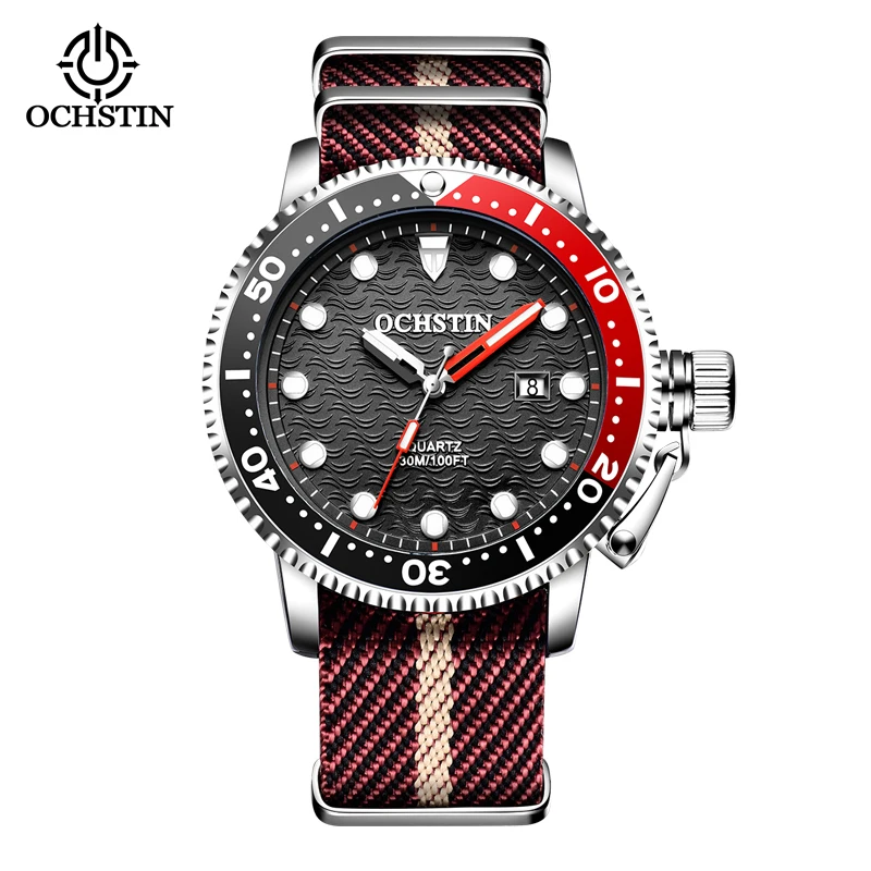 OCHSTIN Quartz Men Watch Analog Chronograph Swatch Auto Date Military Business S
