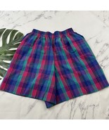 Alfred Dunner Womens Vintage 90s Plaid Shorts Size 18 Purple Pink High R... - $35.19 CAD