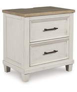 Shaybrock - Antique White / Brown - Two Drawer Night Stand - $279.99