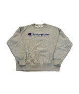 Champion Reverse Weave Spellout Pullover Crewneck Gray Sweatshirt Size L... - $34.28 CAD