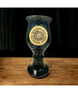 Renaissance Pleasure Faire Large Blue Glazed Clay Goblet Chalice Cup 7” ... - $24.35 CAD