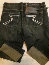 Rock &amp; Republic Misses Jeans 12 CAPRI Distressed Indigo Blue Rinsed Denim - $27.00