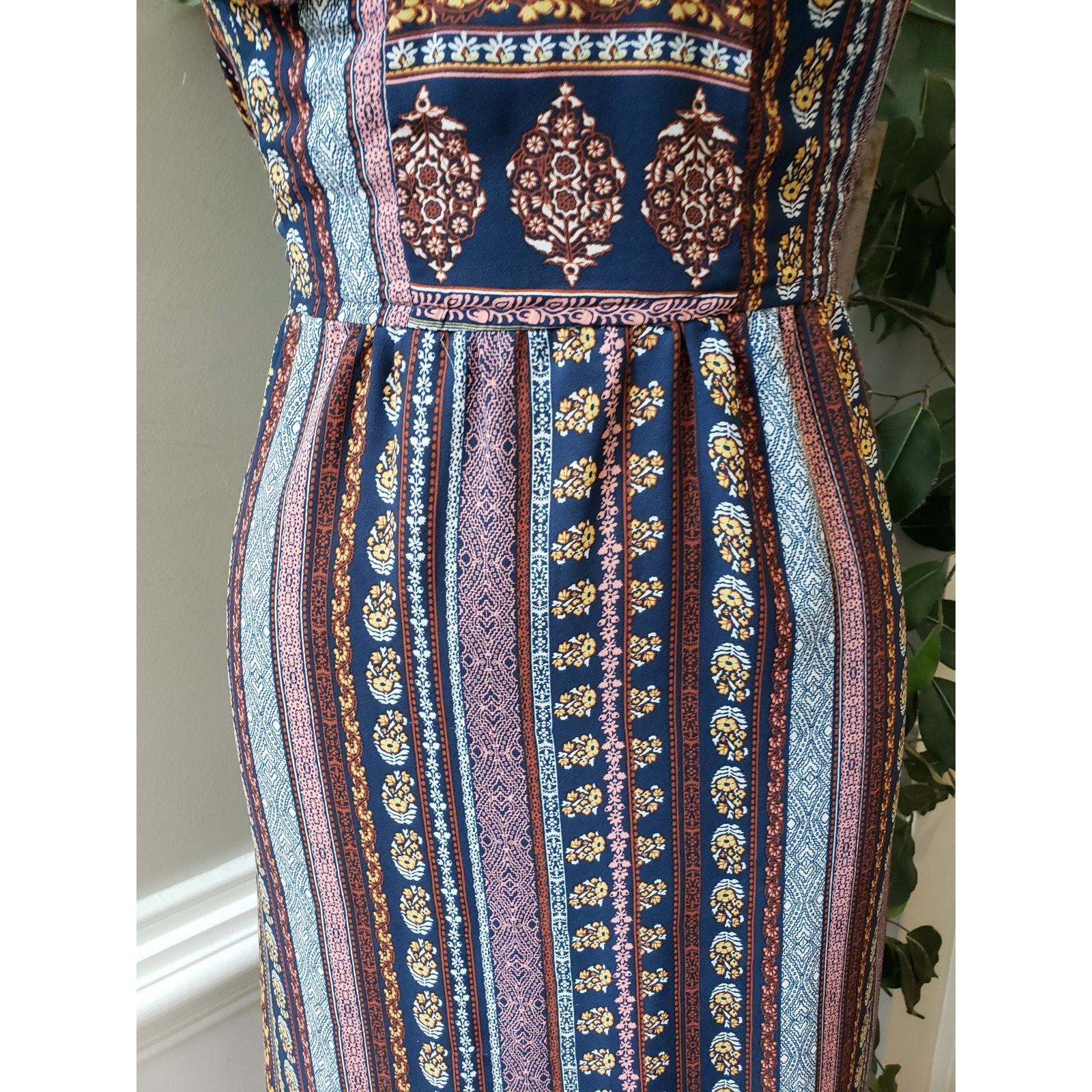 chinese dress ladies Xhilaration Floral Off the Shoulder Drawstring Waist Maxi Dress- Size – The  Saved Collection main image 0