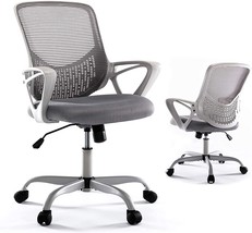 Ergonomic Rolling Swivel Mesh Desk Chair With Lumbar Support, Mid Back, And - £82.82 GBP