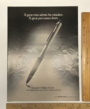 Vintage Print Ad Eraser Paper Mate Pen TW200 1970s Ephemera 13&quot; x 9.75&quot; ... - $12.73