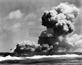 Uss Wasp Burning After Being Struck By Three Japanese Torpedos 8X10 Framed Photo - £14.93 GBP