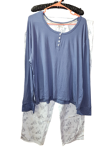 BearPaw 2 Pc Ladies Blue Pajama Set - New - Size 3X - £15.61 GBP