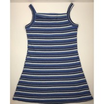 Filati Girl&#39;s Sleeveless Dress Striped Blue Gray White Summer Spring Tan... - £11.94 GBP