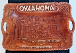Vtg 3-D Oklahoma Sooner State Decorative Plate By Lugene’s Branson Mo 12&quot; X 8&quot; - £8.87 GBP