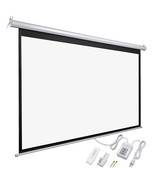 92&quot; Electric Projector Screen 16:9 Remote Projection Home Theater Wall 3... - £161.82 GBP