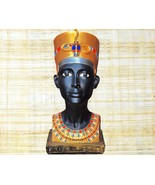 Unique Queen Nefertiti large Bust, Egyptian Gold and Black hand painted ... - $4,205.72 MXN