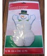 Christmas Holiday Honeycomb Decoration 12&quot; Snowman Ships N 24h - $13.44