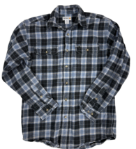 Carhartt Deadstock Cotton Flannel Shirt M Black Blue Plaid Workwear Lumb... - $39.55