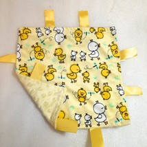 Swiggles Yellow Duck lovey Taggie Ribbon Minky Dot Security blanket tags chicks - £30.60 GBP