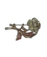 Vintage Silver Tone Rose Flower Brooch Pin Floral Jewelry Romantic Cotta... - $10.80