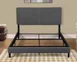 Modern Queen-Size Shrunk Panel Upholstered Platform Bed From Container F... - $171.98
