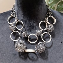 Women Fashion Silver Plastic Balls Wire Circles Collar Necklace w/ Lobst... - $34.65